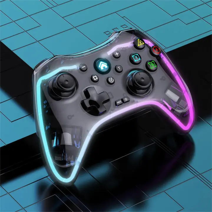 Controlador de juego inalámbrico Bluetooth 2,4G para Switch, luminou RGB transparent, with PC Compatible, portáil, ios13/14/15, Mac OS - 1