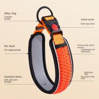 Collar de perro reflectante transpirable de seguridad nocturna, diseño antiestrangulamiento de nailon, Collar para mascota, cómoda y suave cuerda de tracción para viaje - details 7
