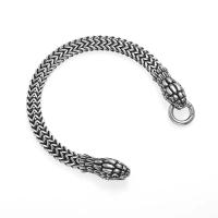 Pulsera de serpiente de doble cabeza del zodiaco para hombres, hebilla de anillo de acero inoxidable, pulsera Punk, accesorios de joyería para fiesta de motocicleta - details 8