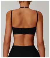 Sujetador de Yoga suave con espalda de belleza para mujer, entrenamiento de gimnasio, deportes de secado rápido, Top elástico con doble hombro y cuello, ropa interior para correr y Fitness al aire libre - details 24
