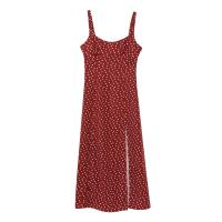 Ropa de mujer europea y americana diseño de explosión rápida sentido nicho versátil lunares vestido casual falda fina roja regalo - details 1