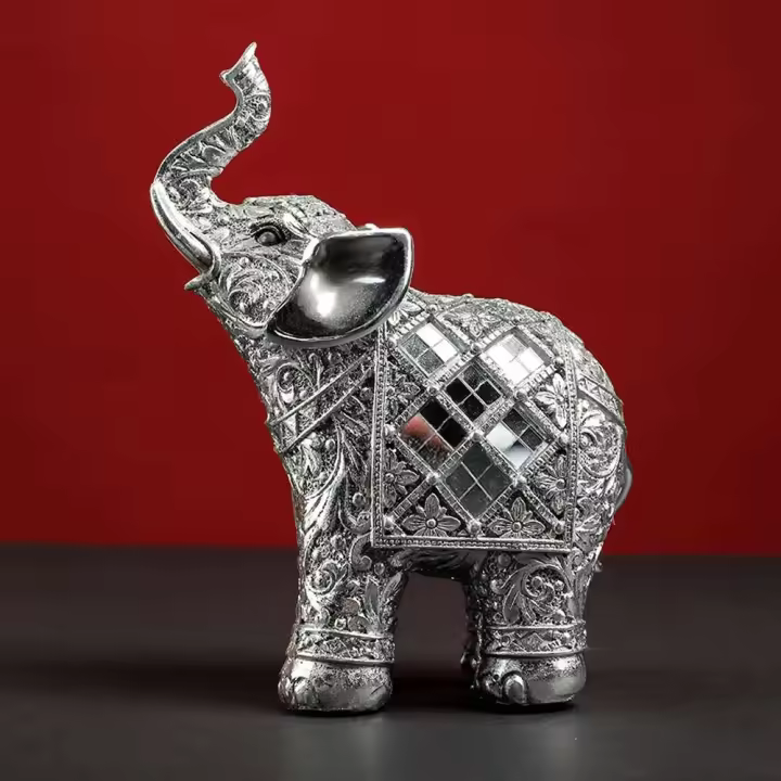 Lucky Collection-estatuas creativas de resina para sala de estar, escritorio, dormitorio, comedor, decoración del hogar, decoración de elefante - 1