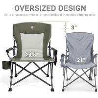 Silla de Camping Plegable 230KG Cargable Silla Plegable 62cm Anchura de Asiento con Bolsillo Lateral y Portavasos Silla Plegable de Gran Tamaño para Camping Exterior Balcón Jardín - details 19