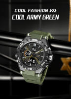 Reloj Deportivo para Hombres SMAEL Modelo SL-8071 con Doble Pantalla Movimiento de Cuarzo Resistente al Agua 50M Material TPU+Plástico Correa de 250mm - details 0