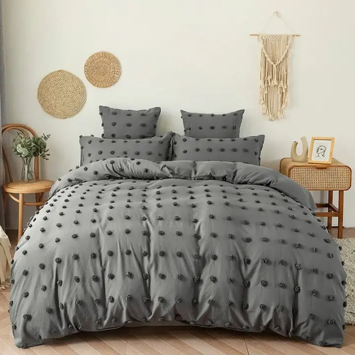 Juego de Funda de Edredón de Cama Doble con Peluche Tamaño Rey, Almohada de Comodidad y Funda de Almohada de Doble Cama - 1