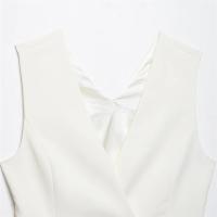 PB&ZA2025 Chaleco sin mangas con cuello en V asimétrico, holgado, informal, corto, top de verano, ropa nueva para mujer - details 7