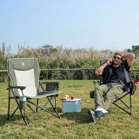 Silla de Camping Plegable 230KG Cargable Silla Plegable 62cm Anchura de Asiento con Bolsillo Lateral y Portavasos Silla Plegable de Gran Tamaño para Camping Exterior Balcón Jardín - details 17