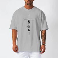 Mens Mesh Loose Oversized Fit Half Sleeve T-shirt with Dropped Shoulder Retro Fitness T Shirt Summer Gym Bodybuilding Tops Tees - details 8