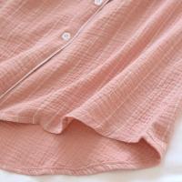 Ropa de dormir de algodón para mujer, camisón de manga larga, albornoz de talla grande, camisa para dormir con botones a rayas, vestidos de noche, ropa de descanso, bata de baño - details 11