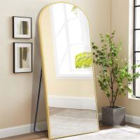 Cuerpo Entero Curvado, Espejos Grandes de Pared con Marco de Aluminio 161 x 52 cm, Espejo de Pie Inclinado o Colgante para Salón, Dormitorio, Entrada, Negro - details 37