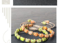 Pulsera con cuentas de piedra Natural del emperador bohemio para mujeres y hombres, brazalete ajustable hecho a mano, cuerda trenzada, regalos de joyería de moda para Yoga - details 6