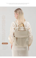 Mochila para ordenador portátil de 14 pulgadas, bolso portátil femenino de gran capacidad, moda de lujo, Color caqui, tela Oxford, bolsas de viaje de negocios para mujer, impermeables - details 13