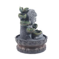 Fuente de habitación con iluminación, fuente de cascada de mesa de Buda, meditación Fengshui, decoración Interior relajante para regalo de la suerte - details 3