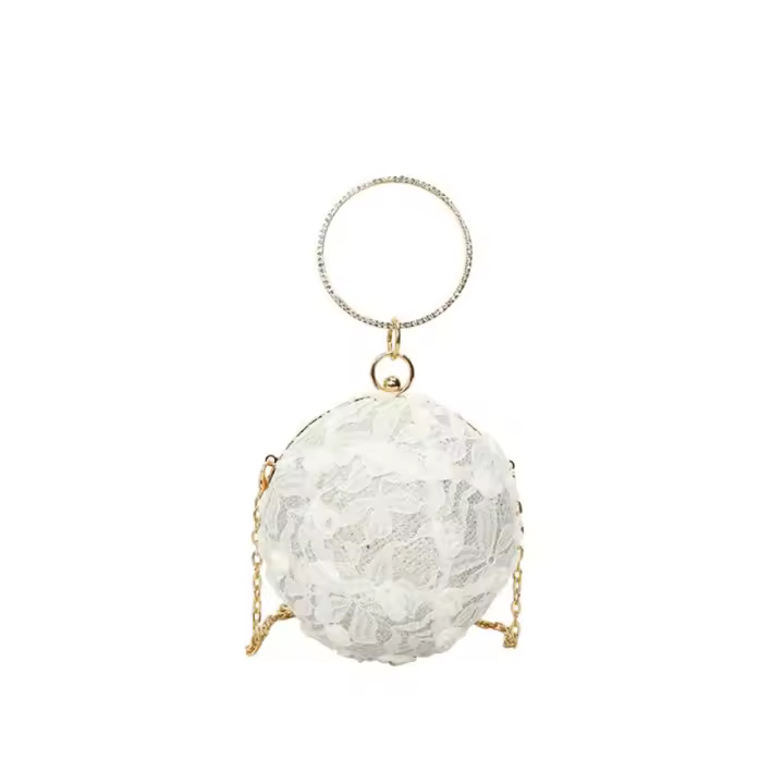Bolso portátil para banquete de noche con bordado, bolso de mano con bola de encaje de gran capacidad, bolso de hombro, bolso cruzado, bolso de mano para mujer - 1