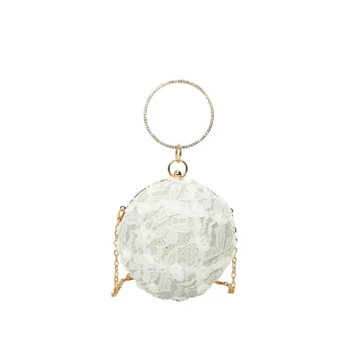 Bolso portátil para banquete de noche con bordado, bolso de mano con bola de encaje de gran capacidad, bolso de hombro, bolso cruzado, bolso de mano para mujer - 1