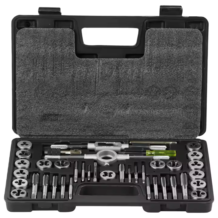 Juego de Tornillo y Roscado Succebuy 40 Piezas, Métrico M3-M12, Acero de Rodamiento, Herramientas de Roscado Externo/Interno, Estuche de Almacenamiento Incluido - 1