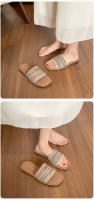 Chanclas planas trenzadas para mujer, ropa de verano retro con falda, sandalias romanas - details 2
