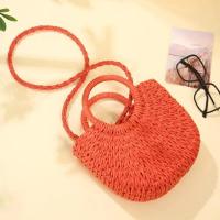 Bolso de playa de media luna de vid de hierba tejido a mano, bolso de hombro hueco de verano para mujer de gran capacidad - details 8