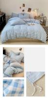 Funda de Edredón de Estilo a Cuadros Cubierta de Cama Doble Cara Cojín de Casa Cómodo (Sin Funda de Almohada) - details 12
