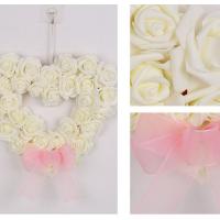 Corona Artificial de rosas románticas y creativas, elegante colgante para el Día de San Valentín, guirnalda de corazón de amor hecha a mano para aniversario - details 3