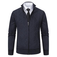 Nuevo Cárdigan para hombre que mantiene el calor, suéteres con cremallera, Tops gruesos de lana versátiles a la moda, suéteres sólidos con cremallera para otoño e invierno, abrigo para hombre - details 2