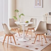 4 Sillas Comedor Mornas con Asiento Tapizado y Patas Mara Haya Iales para Comedor, Cocina, Sala Estar, Dormitorio (Marrón) - details 2