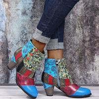 Botas Martin estampadas informales para mujer, zapatos planos a la moda para mujer, botas con tacones altos - details 4
