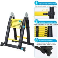 Escalera Telescópica de Aluminio Extensible, Antideslizante, Multiusos Carga de 150kg - details 82