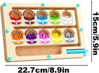 Laberinto de colores magnéticos, rompecabezas de cuentas de arcoíris, rompecabezas de cuentas de arcoíris, juguete de conteo y clasificación de colores, tablero de rompecabezas magnético de madera para educación de 3 a 5 años - details 4
