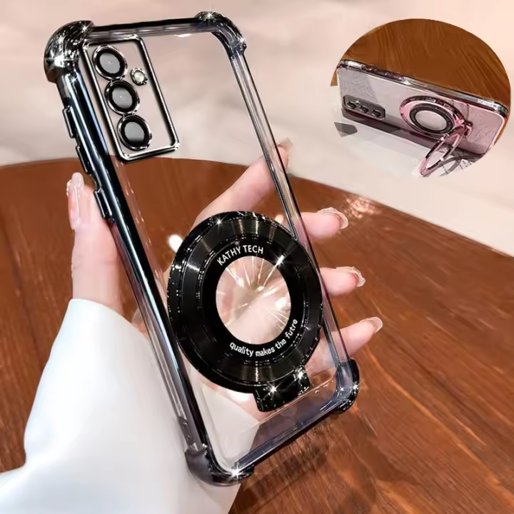 Funda suave transparente para Samsung Galaxy A56 A36 A26 A16 A06 A55 A35 A25 A15 A05s A05 A54 A34 A24 A14 Prevención de caídas Soporte magnético Funda protectora de lujo para teléfono - 1