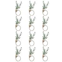 Juego de 12 anillos de servilleta de madera de eucalipto rústico, soporte de anillo de servilleta de granja de cuentas de madera de hoja Bohemia - details 0