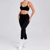 Ropa deportiva de gimnasio reforzada para mujer, traje de yoga de entrenamiento para mujer, ropa deportiva gris café 2024 - details 11