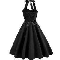 Vintage Women Summer Polka Dot Print Halter Party Dresses - details 61