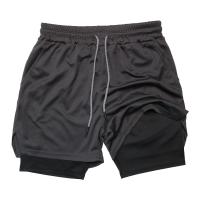 Pantalones Cortos de Fitness de Doble Capa para Hombres Secado Rápido Entrenamiento de Gimnasio - details 2