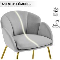 Terciopelo Sillon para Dormitorio Silla para Comedor Cocina Pata Metal Silla Sala de Estar Rosa Claro - details 51