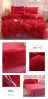Juego de ropa de cama de lujo, edredón de terciopelo de visón Kawaii, con sábanas, individual y doble, color rosa cálido, para Otoño e Invierno - details 18