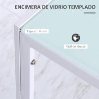 Mesa de Comedor de Cristal Mesa Rectangular para 4-6 Personas con Patas de Metal Multifuncional para Cocina Salón 120x60x75 cm Negro - details 12