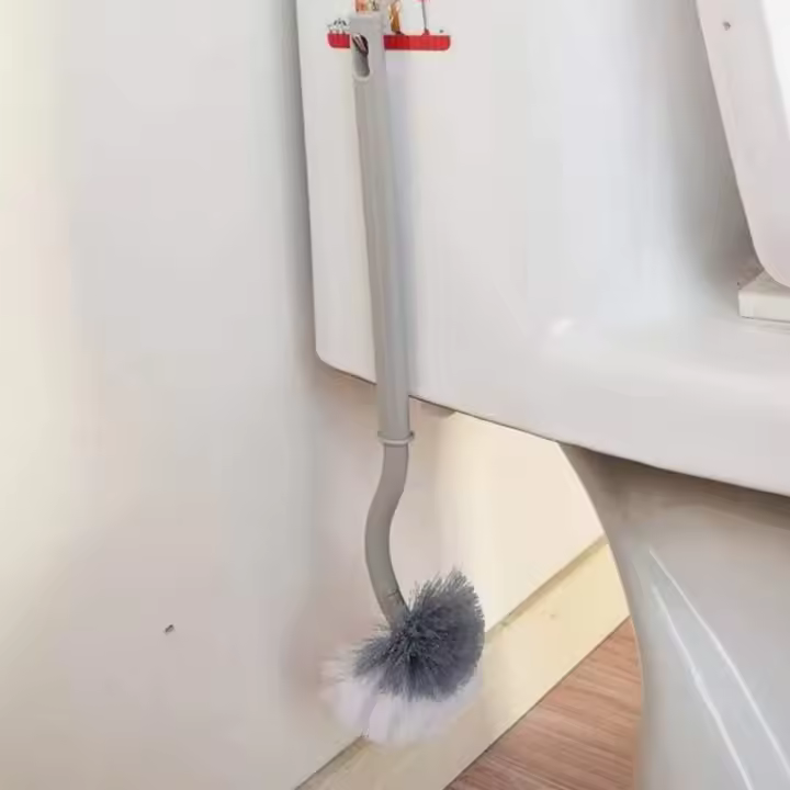 Cepillo de Inodoro Mango Largo Montado en la Pared, Cerdas Suaves, Sin Callejones, Sin Salida, Para Baño Doméstico - 1