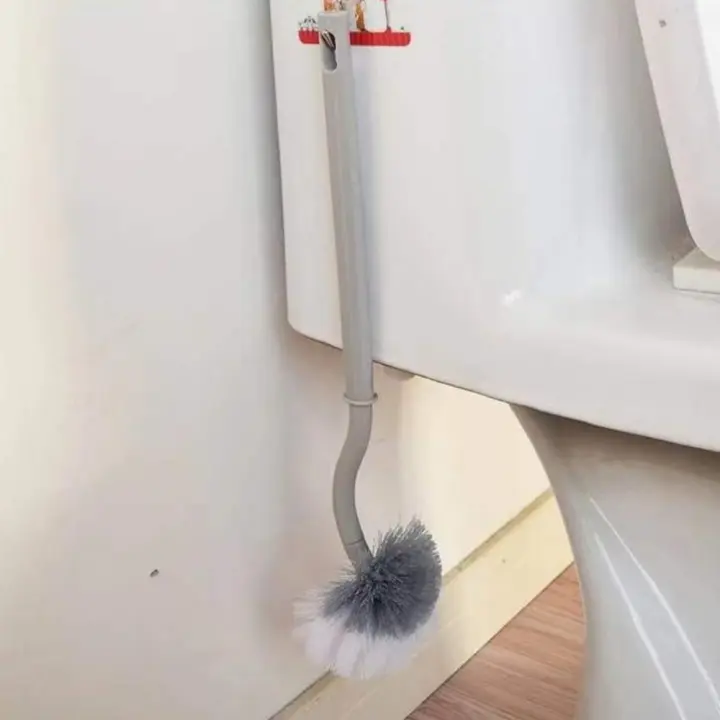 Cepillo de Inodoro Mango Largo Montado en la Pared, Cerdas Suaves, Sin Callejones, Sin Salida, Para Baño Doméstico - 1