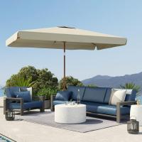 Terraza Exterior Sombrilla de 300x200 cm con Ángulo Ajustable Mástil de Aluminio Manivela - details 16