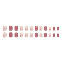 Uñas Falsas Brillantes con Estampado de Flor Vintage Cubierta Completa de Uñas Cortas con Pegamento para Experto de Salón y Mujeres No Expertas - details 7