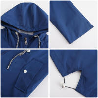Camiseta impermeable con capucha a rayas de manga larga para mujer, longitud media - details 9