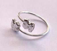 Anillo usable con diseño de oso hecho de plata de ley-40yfourjewelry - details 1