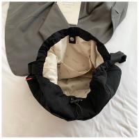 Bolso tipo cubo plisado de estilo coreano, bolso de gran capacidad, bolso de hombro de nailon, bolso cruzado de tela impermeable de Color sólido - details 23