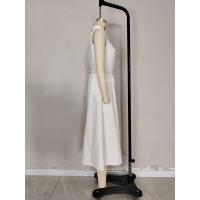 Vestido de verano otoño nuevo de color sólido sin mangas con cinturón, hebilla de perlas, ajuste ceñido y abertura para ir al trabajo. - details 2