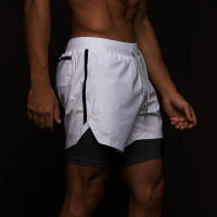 Pantalones Cortos Deportivos Ligeros y Secado Rápido Doble Capa para Entrenamiento en Gimnasio y Correr Ropa de Verano para Hombres - details 3
