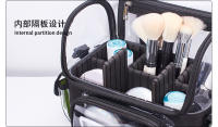 Bolsa de maquillaje de PVC para mujer, estuche de cosméticos transparente, resistente al agua, de gran capacidad, con compartimentos - details 6