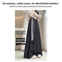 Pantalones de Pierna Ancha de Tencel Encaje Alto Cintura, Ajuste Suelto, Estilo de Verano, Mangas Largas - details 12