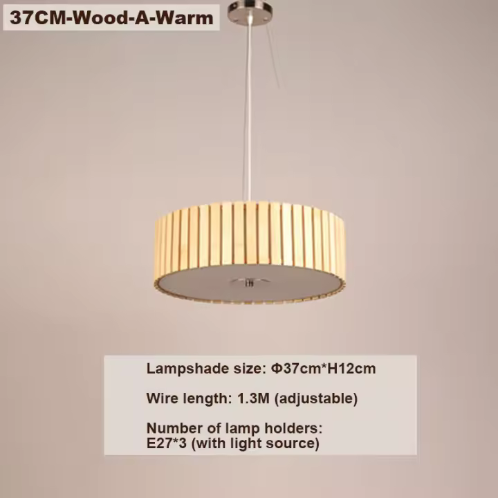 Lámpara de araña tejida de bambú vintage TOMAX - Lámpara de techo estilo tatami nórdico tejida a mano para sala de estar, dormitorio, restaurante y B&B |   Color de madera natural ecológico [Garantía de 1 año] - 1