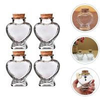 2 uds/4 Uds transparentes con corchos en forma de corazón ing Perfume botellas de vidrio Drift viales - details 1